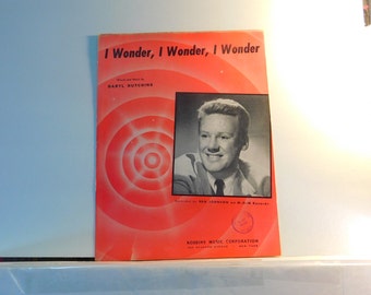 I Wonder, I Wonder, I Wonder - vintage sheet music with Van Johnson on the cover 1947