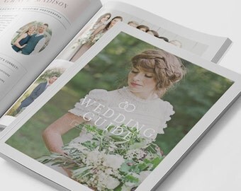 Wedding Magazine Template Professionally Written, Photography Wedding Guide, Digital Wedding Photography Marketing Templates Photoshop WM102