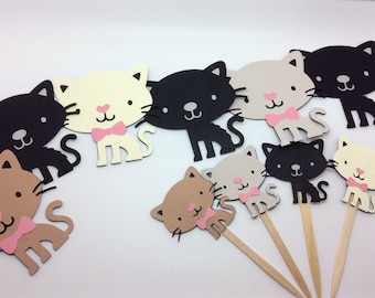 Cat banner, kitty party, kitty cupcake toppers, cat party, cat birthday, kids room, cat decoration, kitty decor, cat cupcake toppers