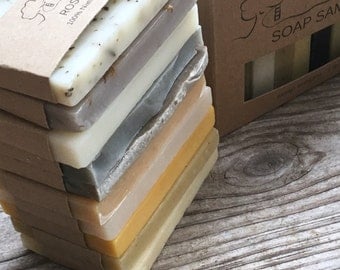 Soap Sampler Set - Soap Ends, All Natural soap, Handmade soap, Cold Process soap, essential oil soap, vegan soap, guest soap