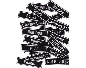 1 X 4 Personalized Custom Patch Embroidered Name Patch with Velcro Option