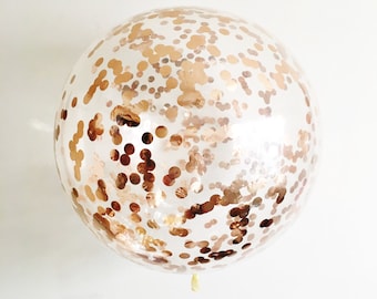 Rose Gold Jumbo Confetti Balloon - wedding shower birthday party | Free Shipping