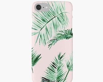 Pink Palm Leaf iPhone 7 Case, leaf iphone 6 case, palm leaf iphone 7, pink palm leaf case, palm leaf phone case, pink iphone 7 case
