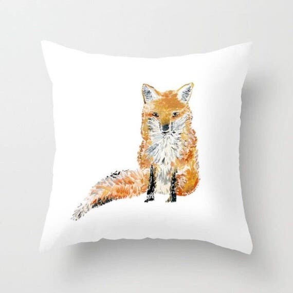 Fox Throw Pillow Cover fox pillow cover fox art pillow fox