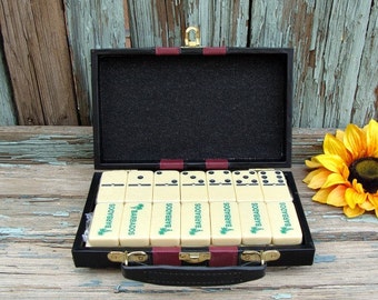 Dominoes UNOPENED Set Of 28 Marked Barbados Metal Spinners In Travel Case Arts & Crafts Supplies UpCycle ReCycle