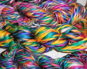 40 to 50 Yards, Thrum Silk Yarn, Fair Trade from Nepal