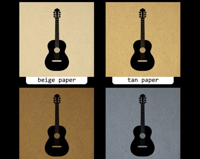 Acoustic Guitar Digital Printable Download Illustration Image Graphic Antique Clip Art Jpg Png Eps HQ 300dpi No.3307