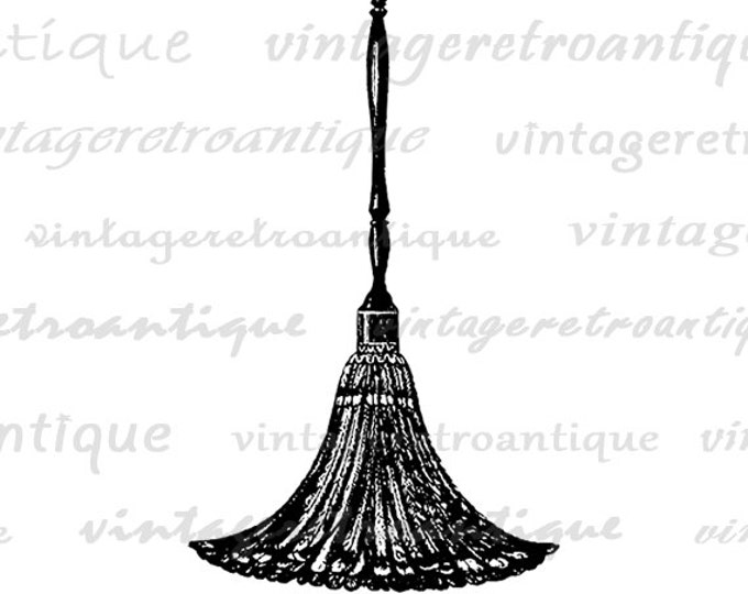 Antique Feather Duster Digital Printable Download Graphic Image Illustration Vintage Clip Art Jpg Png Eps HQ 300dpi No.2865