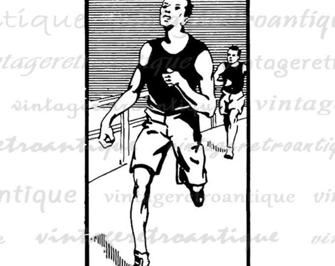 Digital Image Track Team Printable Vintage Track Download Running Graphic Antique Clip Art Jpg Png Eps HQ 300dpi No.4245