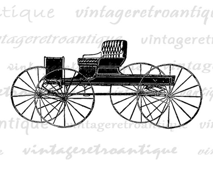 Digital Antique Carriage Graphic Printable Illustration Download Image Vintage Clip Art Jpg Png Eps HQ 300dpi No.1700