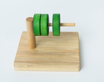 Montessori Discs on a Horizontal Dowel