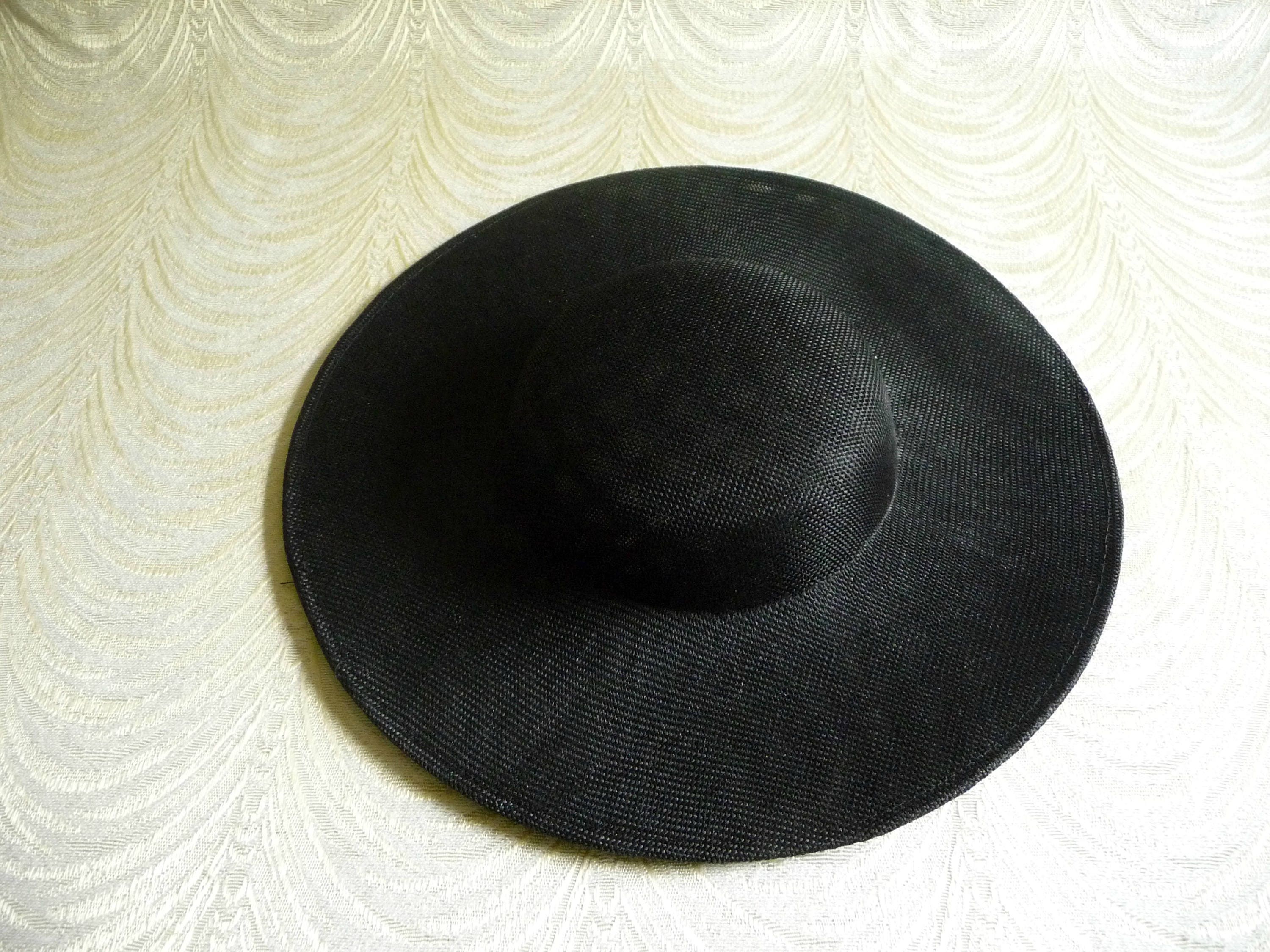 Large Black Saucer Hat Base Straw Fascinator Hat Form for DIY Hat