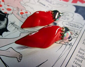 Red Chili Pepper Porcelain Post Earrings
