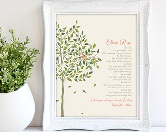 GODDAUGHTER gift - Gift for Goddaughter - Personalized gift for Goddaughter - Gift from Godmother, Gift From Godparents, Keepsake tree 8x10