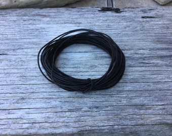 05mm black leather cord, 5 yards regular dyed black leather cord
