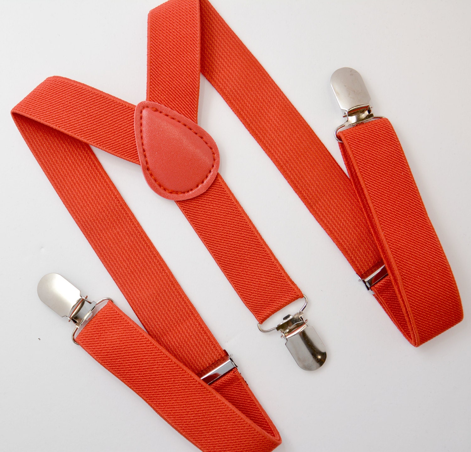 Bright Red Adjustable Suspenders YBack 6 months Adult Mens