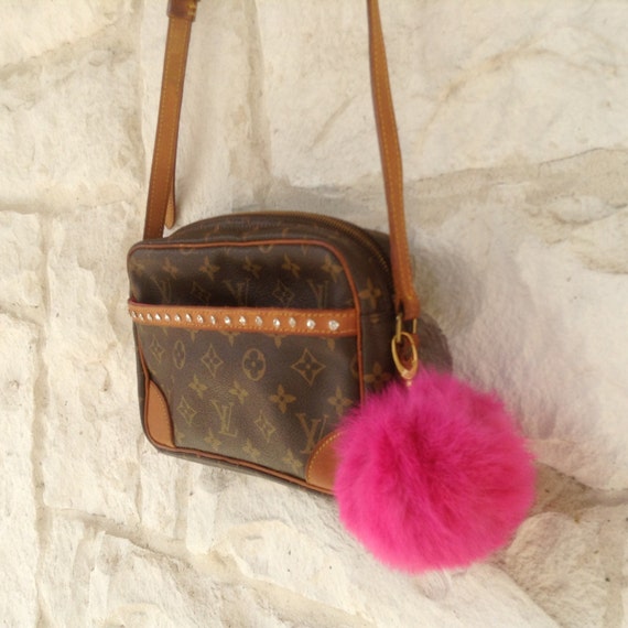 Louis Vuitton Trocado redo in pink and sparkle Pink pom pom