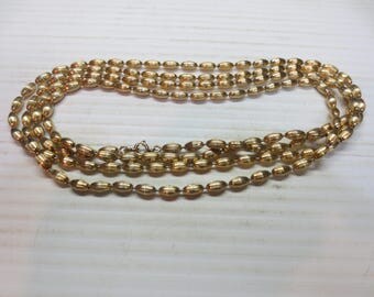 Signed Vintage Napier 12K GF Golden Chain Necklace 60 Inches Long