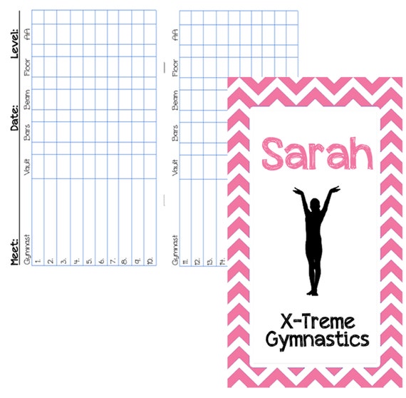 Gymnastics Score Book Custom designed and personalized for