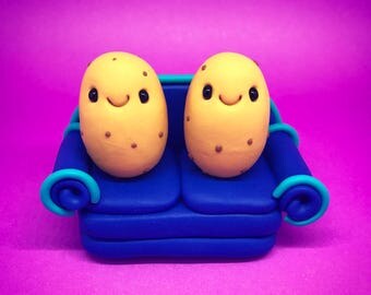 Cute Couch miniature couch potato cute little polymer clay veggie Cute Couch miniature couch potato cute little polymer clay veggie