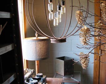 Vintage Industrial Chandelier / Round chandelier / Sphere Chandelier / farmhouse Light / Rustic Light / Farmhouse Chandelier / Dining Room