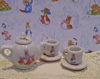 peter rabbit miniature tea set