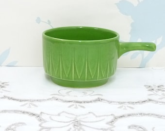 Soup Bowl with Handle, Green, Pipkin, Soup Mug, Cup, Houseware, 1960's, Retro, mid century, Made in England