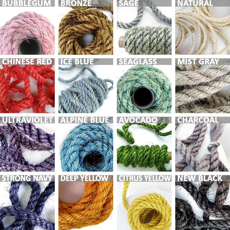 Assorted Color Sisal Rope Choose 5 Colors 5' 1.5 m