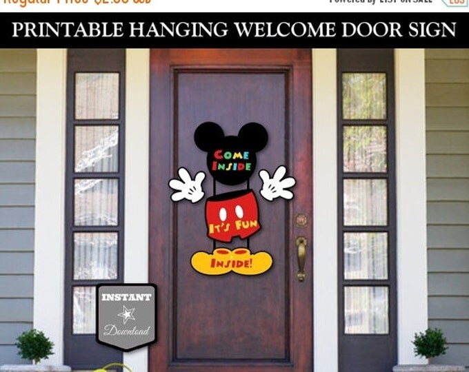 SALE INSTANT DOWNLOAD Printable Mouse Clubhouse Hanging Welcome Door Sign / Come Inside Fun Inside / Classic Mouse Collection / Item #1669