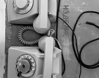 Vintage Rotary Phone / Gray retro phone Soviet vintage 1969