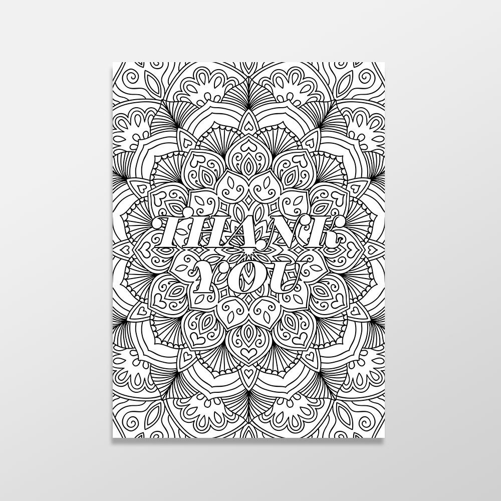 Download Adult Coloring Thank You Card Color Me Greeting Card