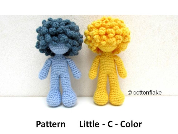 Pattern Little - C - Color , doll amigurumi crochet, curly ...