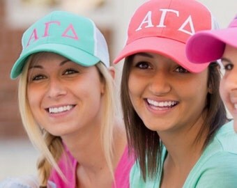 Greek Letter Baseball/Trucker Hat ~ Greek Letter Hat ~ Sorority Hat ~ big little gift