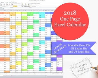 free excel calendar template 2018