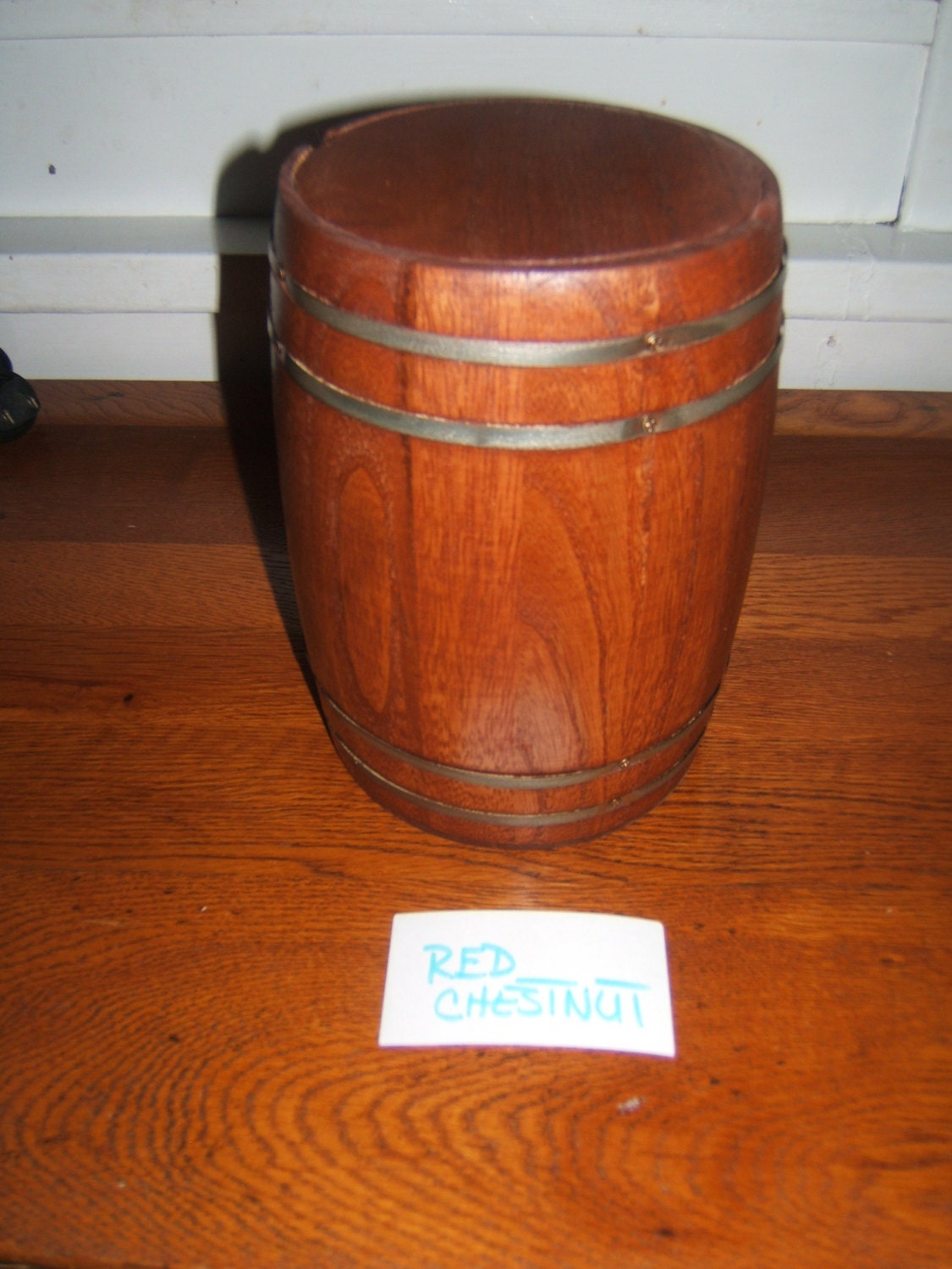 small wooden keg barrel handmade keg red chestnut by barrelman