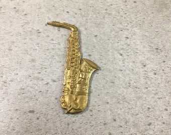 1 Raw Brass Saxophone Stamping, Musical Instrument, Finding Ful 5773