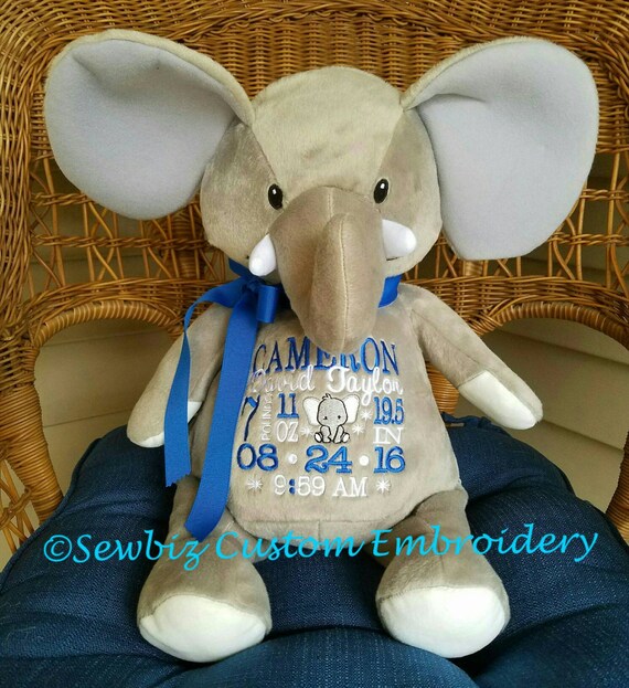 monogrammed stuffed elephant