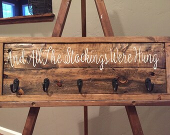 And All The Stockings Were Hung... Reclaimed Wood Christmas Stocking Hanger