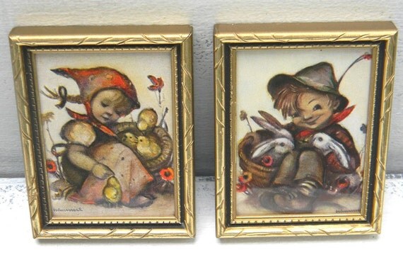 Framed Miniature Hummel Prints Vintage Hummel Wall Art