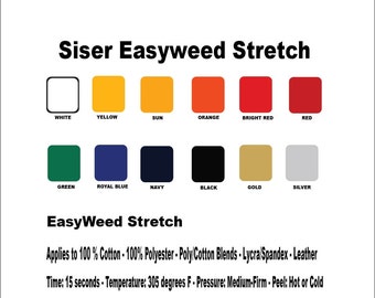 Siser Easyweed Stretch heat transfer vinyl 12" x 15" sheet perfect for t-shirts and other garments / iron on / HTV / works with all cutters