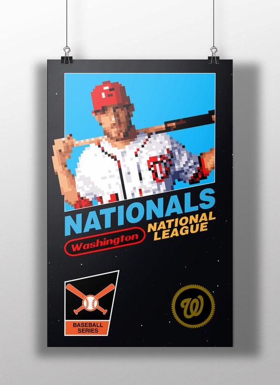 Washington Nationals Retro NES Box Art Print Bryce Harper