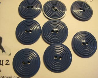 8 air force blue 1940's buttons with concentric circle detail 24 mm diameter. 02APR 08