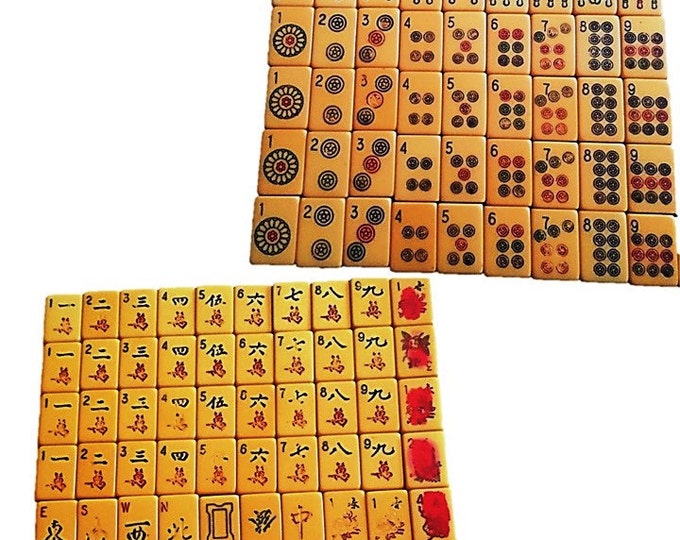 Vintage 1930s Chinese Bakelite Mahjong Set, 152 Tiles, American Chinese Mahjong Set, Case Mahjongg, Family Game Night