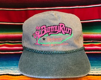 VTG Heather Grey Bunny Run Rod & Custom Jackson, TN Snapback hat