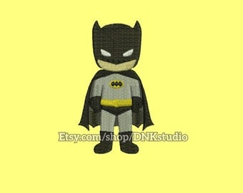 Cute Batman Superhero Embroidery Design - 4 Sizes - INSTANT DOWNLOAD