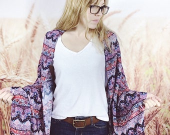 Bohemian Kimono Shawl, Boho Kimono Scarf, Boho Shawl, Summer Kimono, Boho Summer Fashion, Fringe Kimono, Cover Up Shawl, Beach Cover Up