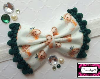 Mermaid Headband / Mermaid Hair Bow/ Mermaid Clip / Mermaid Pom Pom Bow / Mermaid Felt Hair Bow / Peach Mermaid / Pom Pom Bow