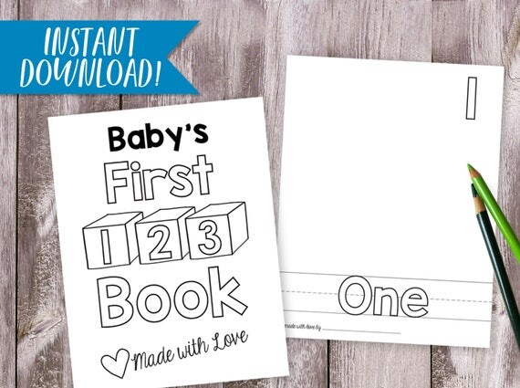 Numbers Book Printable Coloring Baby Book / DIY Baby Shower