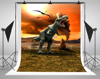 Newborn Baby Photography Backdrops Grand Dinosaur Volcano Backgrounds Meteorite Pterosaur Photocall for Children Photo Studio Props J01796