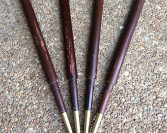Vintage Mid Century Table Legs, Mid Century Legs, Vintage Table Legs, Brass Caps, Mid Century Furniture Legs, MCM, Repurpose,
